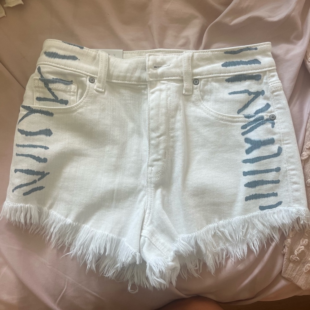 NWT white jean shorts